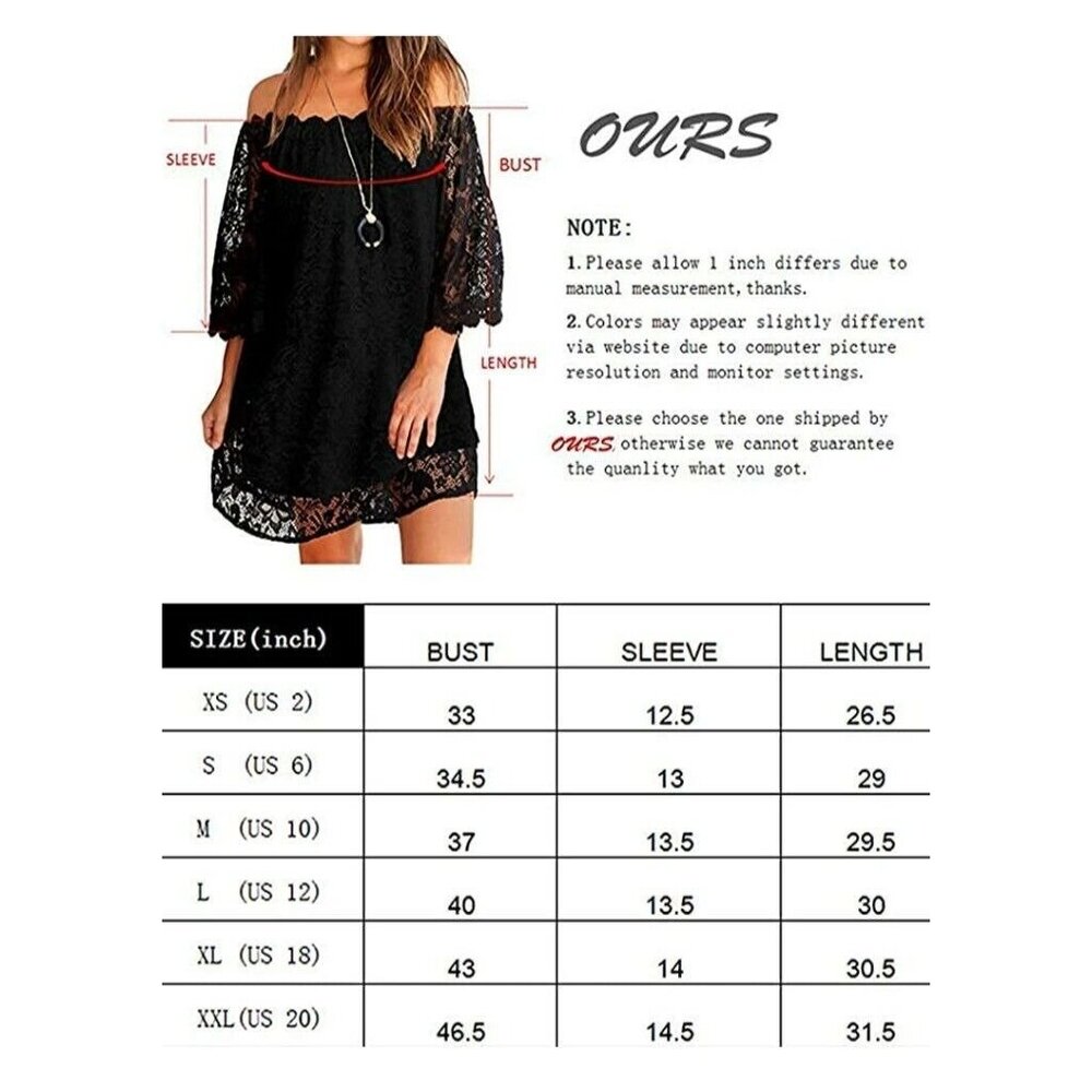 OURS Women's Size S White Lace Off-the-Shoulder Dress Thigh Mini Lined NEW - Picture 5 of 6